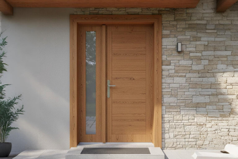 Proses pemasangan kusen jendela UPVC oleh tukang profesional di area perumahan Bekasi.