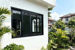 Model jendela UPVC custom minimalis warna modern.